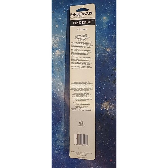 Farberware Classic Series 8" Slicer Fine Edge Stainless Steel Blade #FFEWSK08KB - Picture 2 of 3